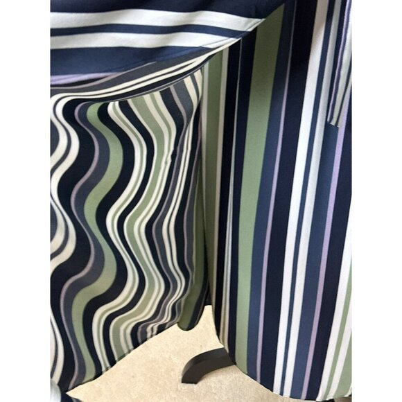 Ann Taylor LOFT Women's Medium Sleeveless Midi Wrap Dress Striped NWT - Picture 9 of 16